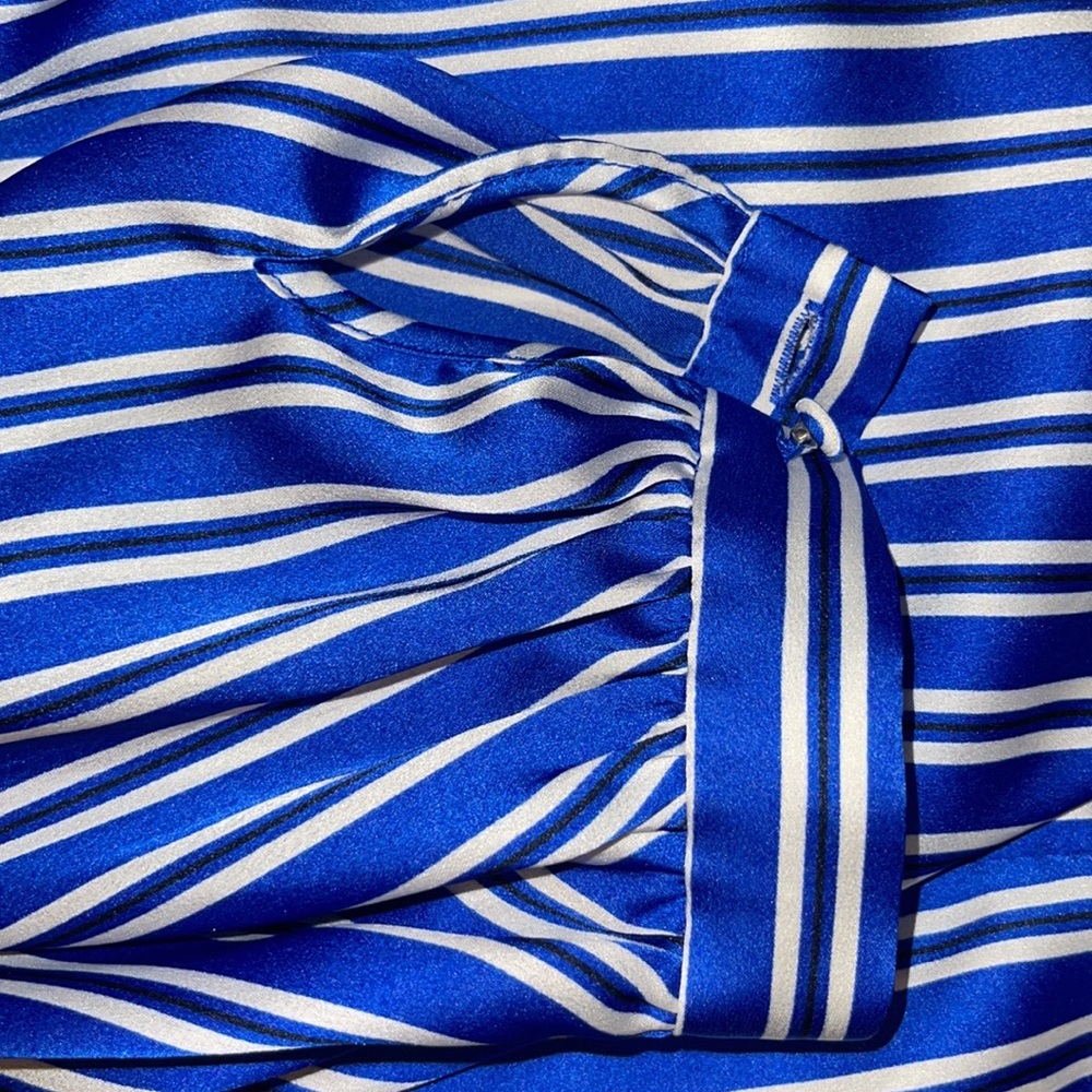 Beautiful 😍🔥💙💙💙 One-shoulder Banana Republic Striped Statement Dress - Picture 12 of 12